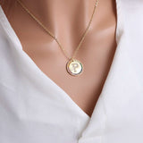 Gold English Letter Round Necklace: Add a Splash of Color to Your Style! - Minihomy