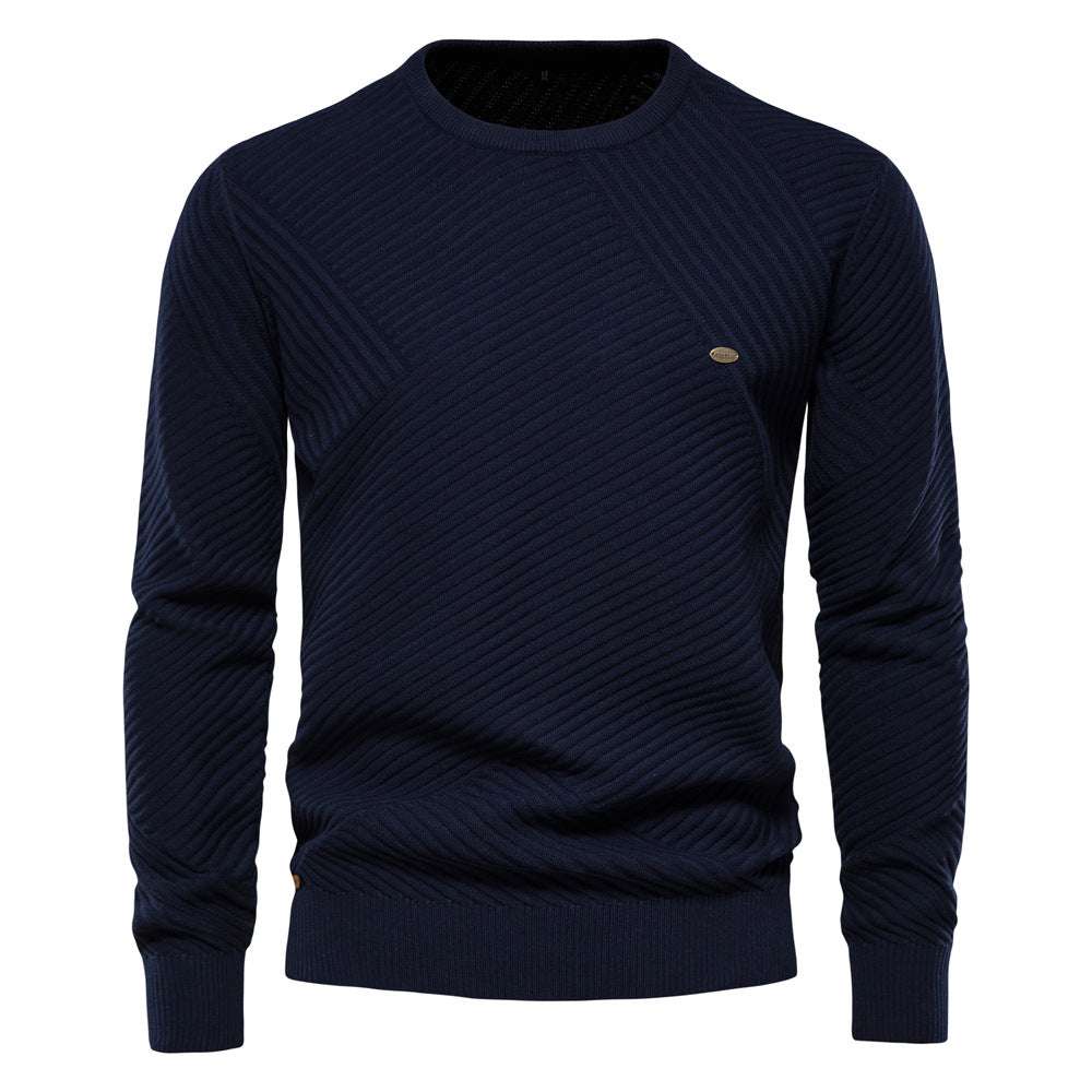 Men's Casual Round Neck Pullover Sweater - Minihomy