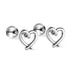 Love Heart Stud Earrings Stainless Steel Hollow Jeweled Earrings - Minihomy