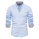 Men's Fashion Casual All-matching Solid Color Long-sleeved Top - Minihomy