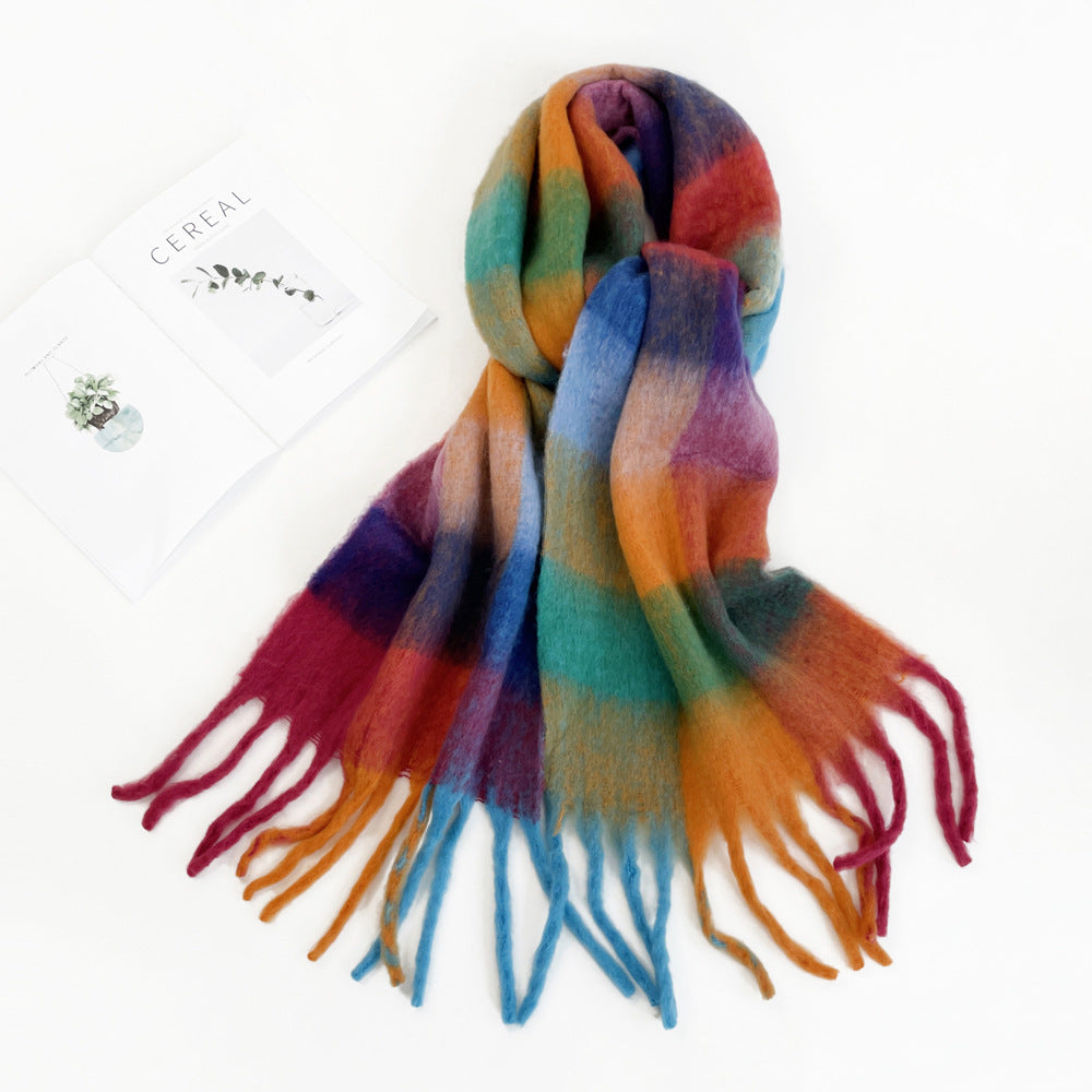 Women's Autumn And Winter Mohair Scarf