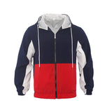 Men's Casual Polo Collar Contrast Color Double-layer Hooded Jacket - Minihomy