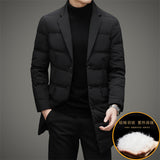 Men's Scarf Collar Cold-proof Down Jacket Coat Mid-length - Minihomy