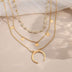 European And American Small Round Slice Tassel Moon Multi-layer Necklace - Minihomy