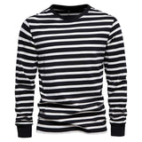 Men's Casual Long Sleeve Striped T-shirt - Minihomy