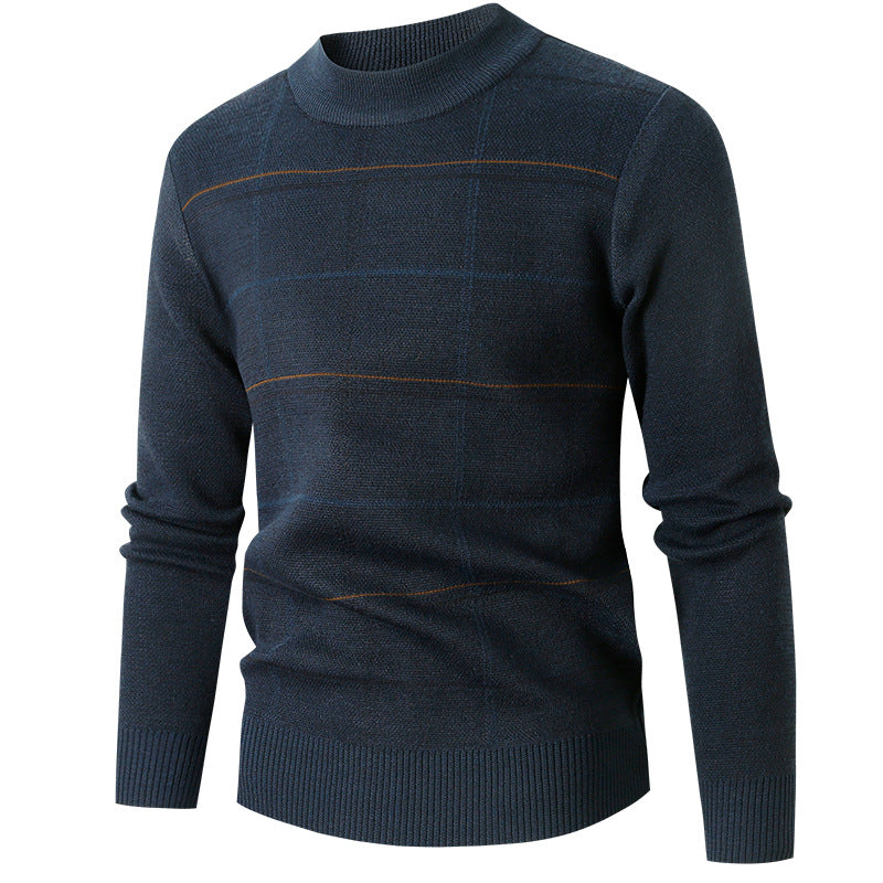 Men's Loose Plaid Casual Sweater: Stay Cozy in Style - Minihomy