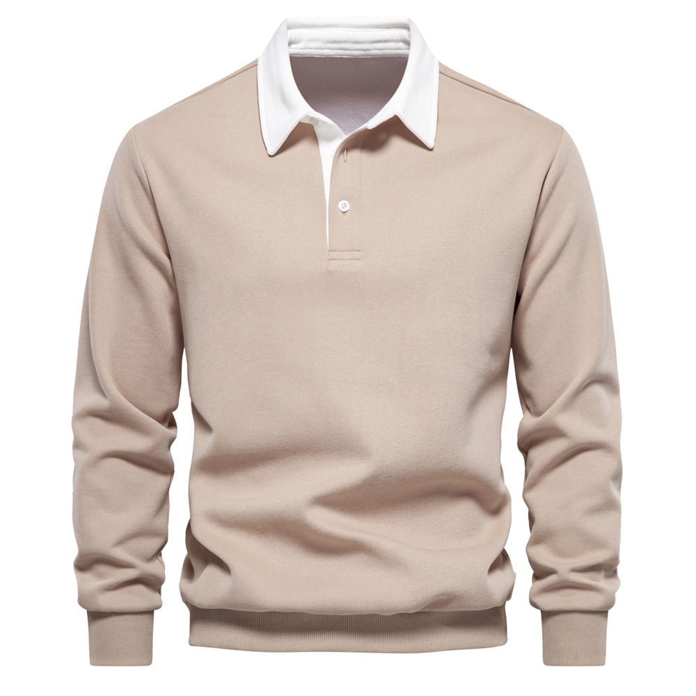 Men's Casual Versatile Long Sleeves Polo Collar Sweater - Minihomy