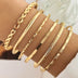 Bohemian Metal Chain Bracelet Set For Women Geometric Gold Color Thick Link Chain Open Bangle Female Fashion Jewelry - Minihomy