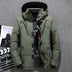 Men's Short Winter Thick White Down Hooded Jacket Multi-pocket Outdoor Set - Minihomy