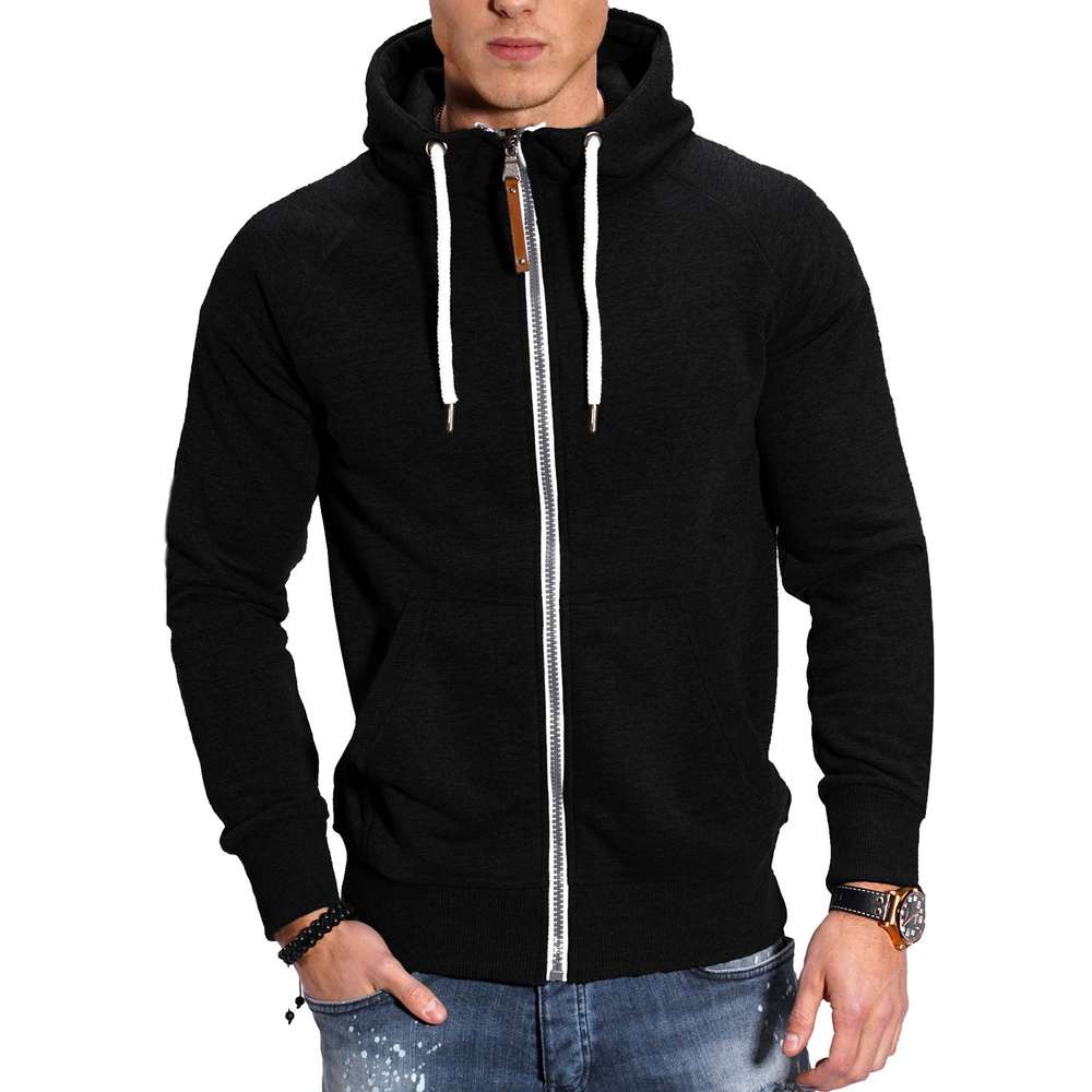 Men's Sports Fleece Cardigan Multicolor Hoodie - Minihomy