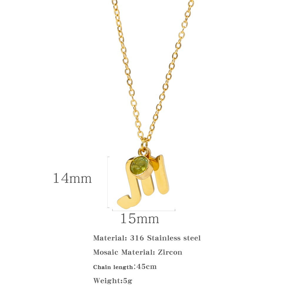 Necklace Stainless Steel Zircon Ornament: Adorn Yourself with Celestial Elegance - Minihomy