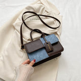 Popular Stitching Texture Portable Shoulder Messenger Bag - Minihomy