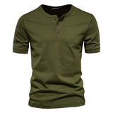 Men's Solid Color Slim Round Neck Short Sleeve T-shirt - Minihomy