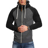 Men's Sports Fleece Cardigan Multicolor Hoodie - Minihomy