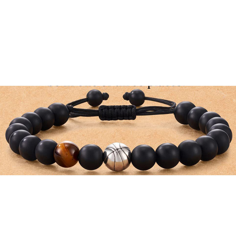 Men's Football Beaded Woven Bracelet - Minihomy