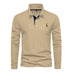 Men's Casual Polo Collar Deer Embroidered Long Sleeve - Minihomy