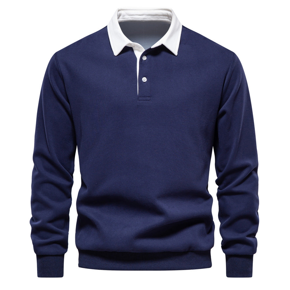 Men's Casual Versatile Long Sleeves Polo Collar Sweater - Minihomy