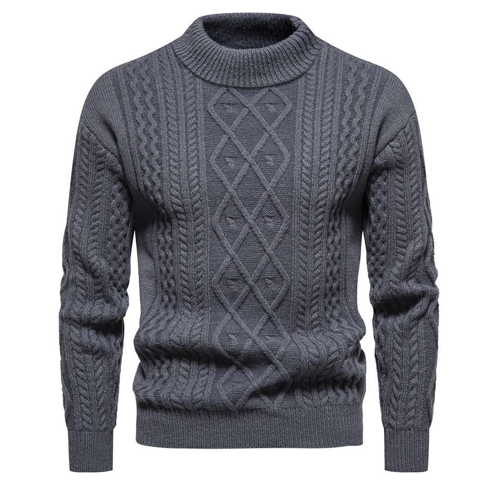 Men's Solid Color Round Neck Sweater Bottoming Shirt - Minihomy