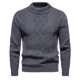 Men's Solid Color Round Neck Sweater Bottoming Shirt - Minihomy