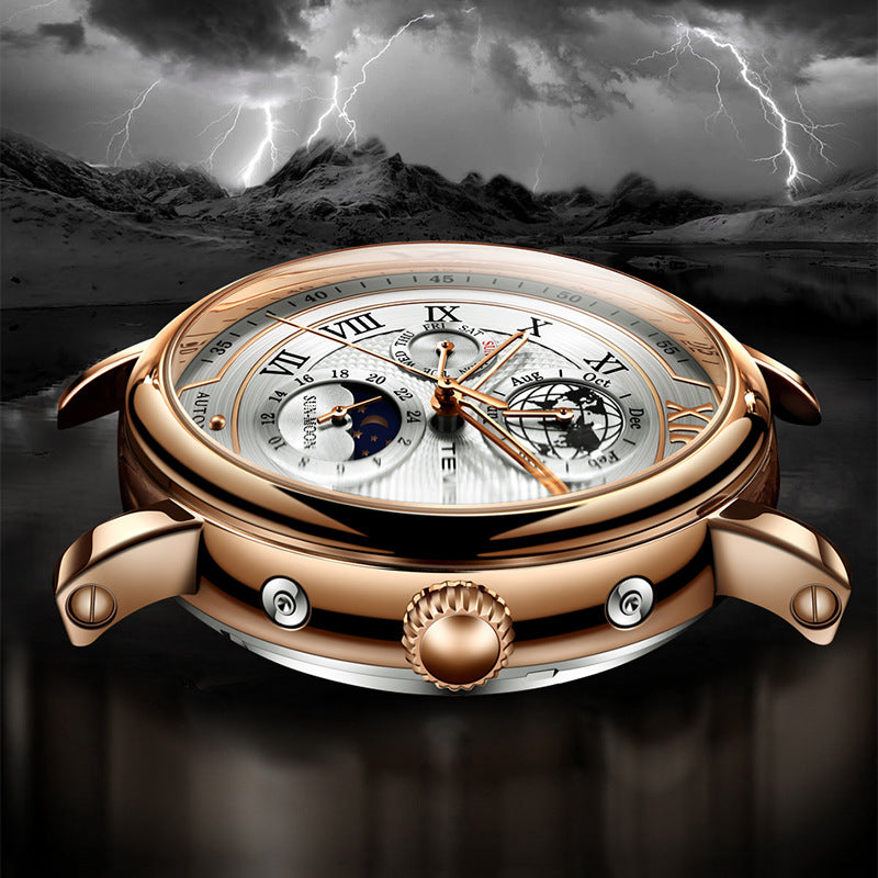 Men's Waterproof Moon Phase Automatic Mechanical Watch - Minihomy