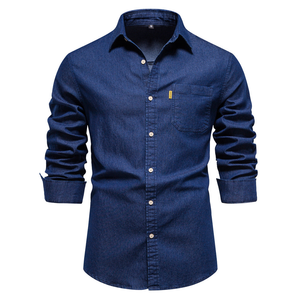 Men's Casual Denim Non-ironing Shirt - Minihomy