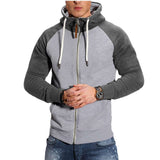 Men's Sports Fleece Cardigan Multicolor Hoodie - Minihomy