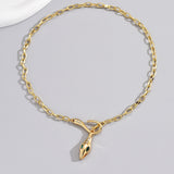 High Class Elegant Metal Snake Series Diamond-studded Necklace - Minihomy