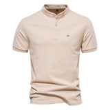 Men's Pure Cotton Stand Collar Sports Top - Minihomy