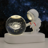 Glowing Planetary Galaxy Astronaut Crystal Ball Night Light - Minihomy