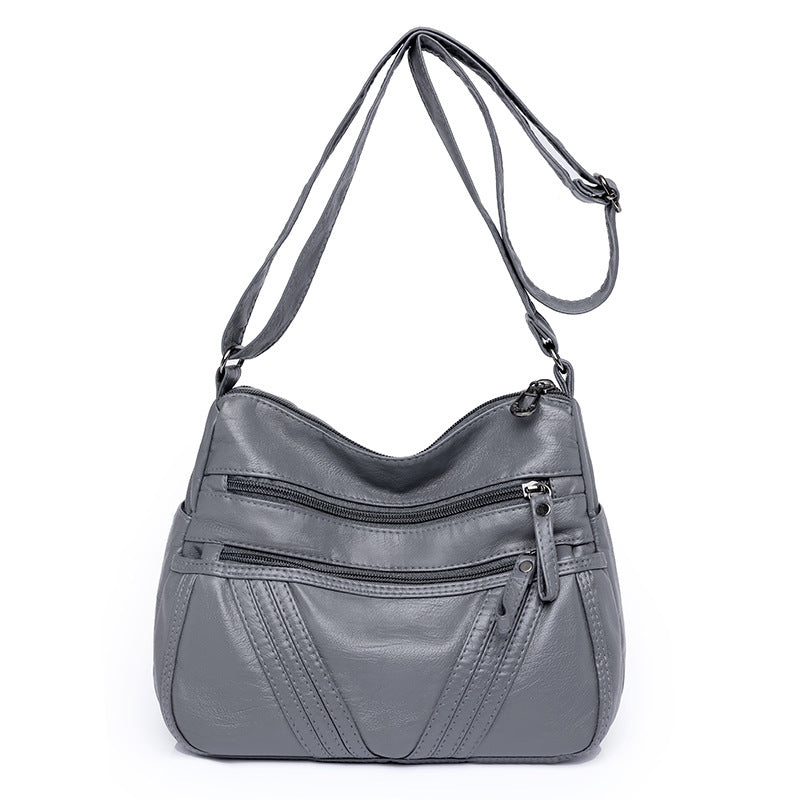 Women's Casual Crossbody Soft Leather Multi-pocket Shoulder Bag