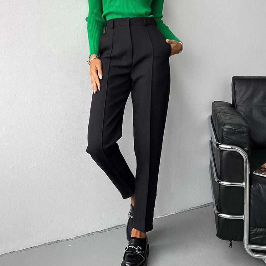 High Waist Trousers Slim Fit for Women - Minihomy