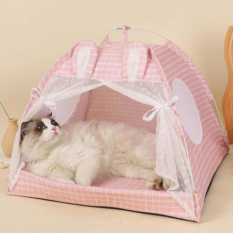 Portable Rabbit Ear Puppy Indoor Cat Bed Tent - Minihomy