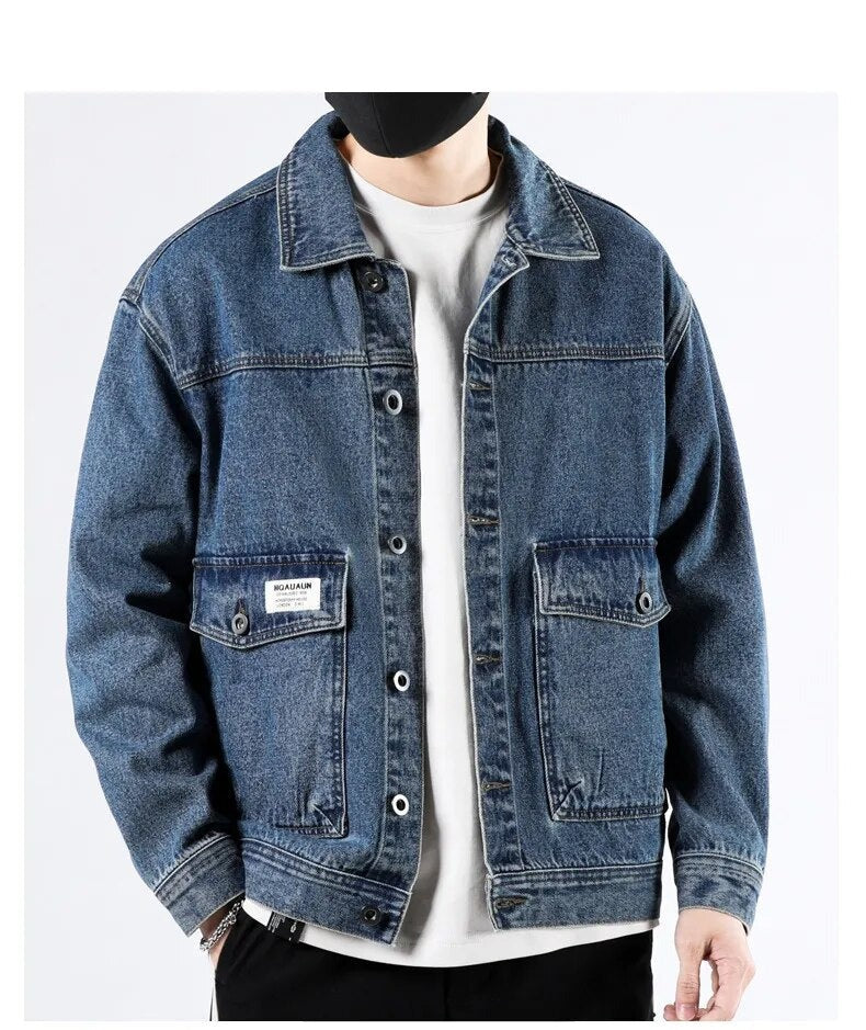 Denim Jacket Men's Cotton Loose - Minihomy