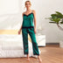 Ladies Simulated Silk V-neck Lace Sling Pajamas Home Wear - Minihomy