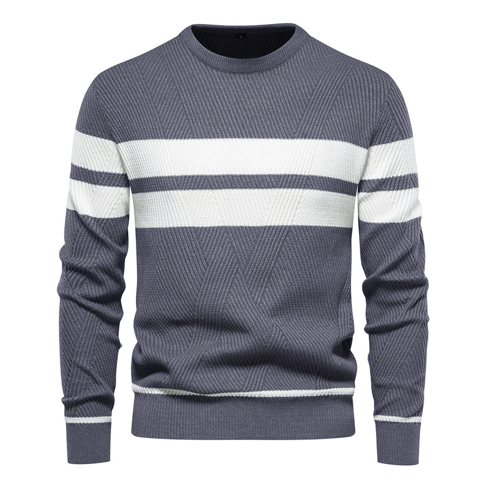 Men's  Casual Striped Sweater - Minihomy