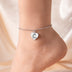 Peach Heart Pendant Anklet Silver Stainless Steel - Minihomy