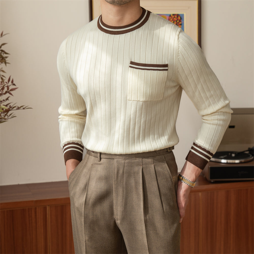 Crew Neck Long Sleeve Sweater Pullover - Minihomy