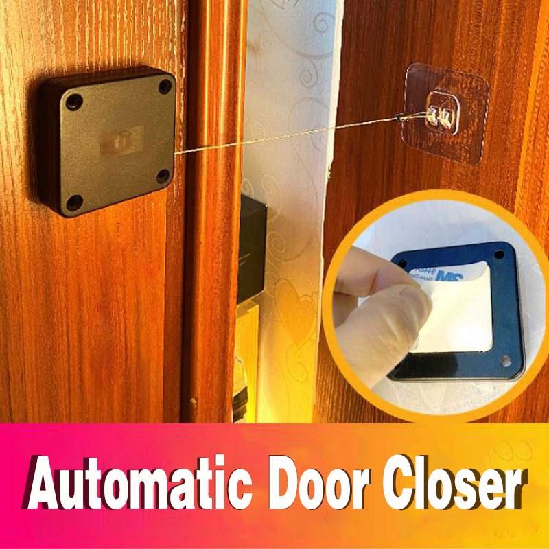 Automatic Door Closer - Punch-Free Soft Close Door Closers for Sliding Glass Doors - Minihomy