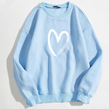 Printed Heart Sweater For Women: Stay Cozy in Style