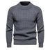 Men's Casual Loose Solid Color Round Neck Sweater - Minihomy