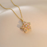 Fashion Rotating Bauhinia Zircon Necklace - Minihomy