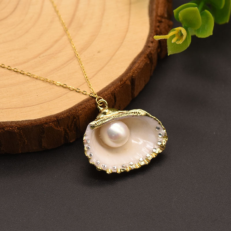 Pearl Necklace 925 Sterling Silver Shell Jewelry - Minihomy