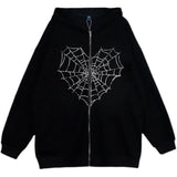 Hoodie Printed  Jacket Fleece Zip Sweatshirt - Minihomy