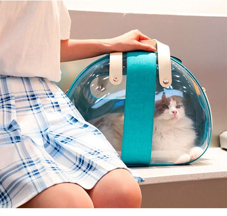 Double Fish Transparent Dog Bag Puppy Cat Cane Animal Seat Bed Backpack - Minihomy