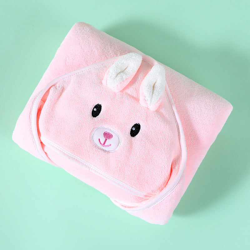 Coral Fleece Baby Bath Towel Bathrobe: Cozy Comfort for Little Ones - Minihomy