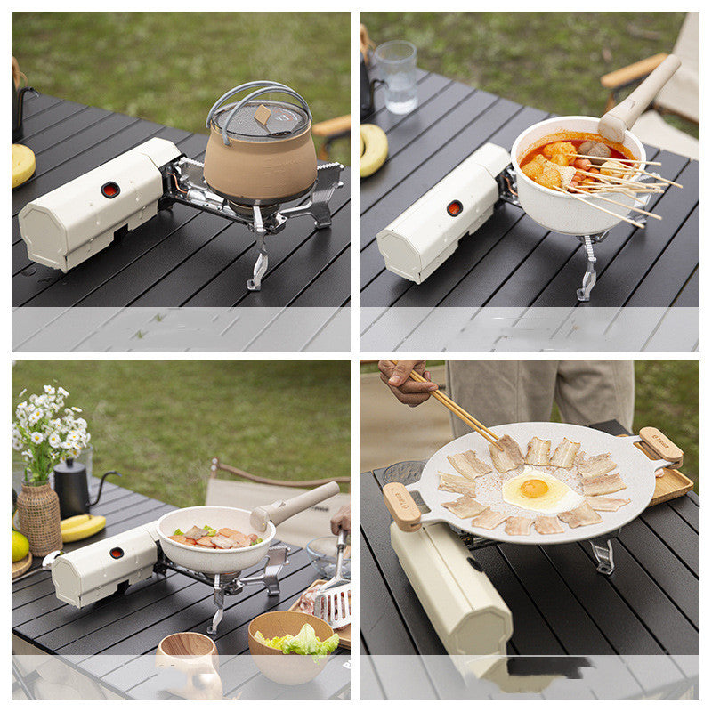 Portable Folding Camping Gas Stove - Outdoor Hiking BBQ Travel Cooking Grill Cooker - Minihomy