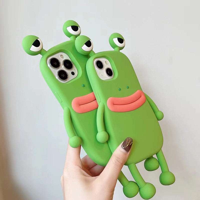 Funny Silicone 3D Frog Phone Case Cartoon Cute Shockproof Bumper Cover - Minihomy