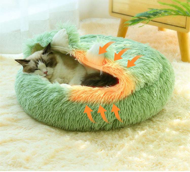 Cat Litter Four Seasons Universal Winter Warmth Semi-closed Kitten Net Red Pet - Minihomy