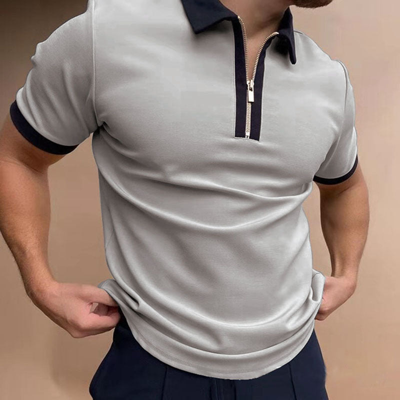 Men's Polo Shirt Men Solid Polo Shirts Brand Men Short-Sleeved Shirt - Minihomy