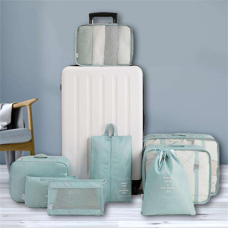 8-Piece Luggage Divider Set | Travel Storage Bags for Clothes, Underwear, Shoes & More - Minihomy